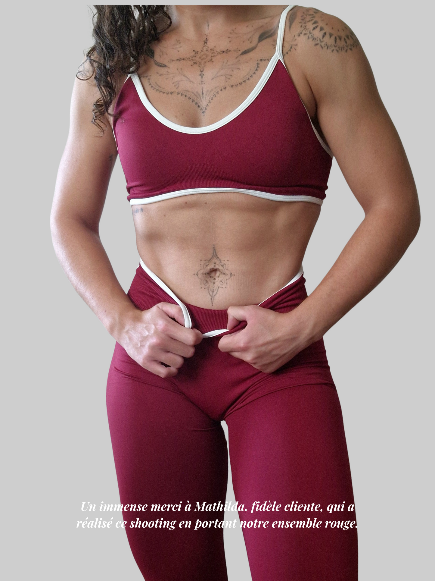 Legging Ventre-Plat Rouge Bordeaux | Push-up