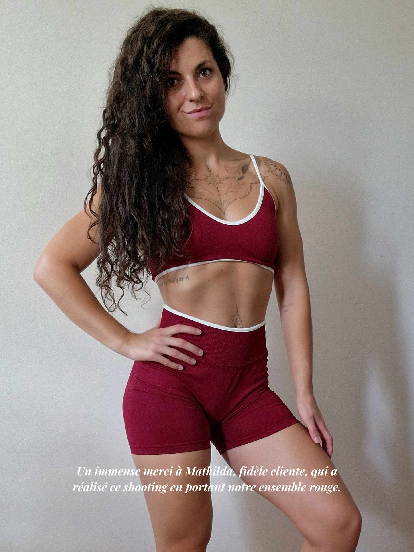 Short Ventre-Plat Rouge Bordeaux | Push-up