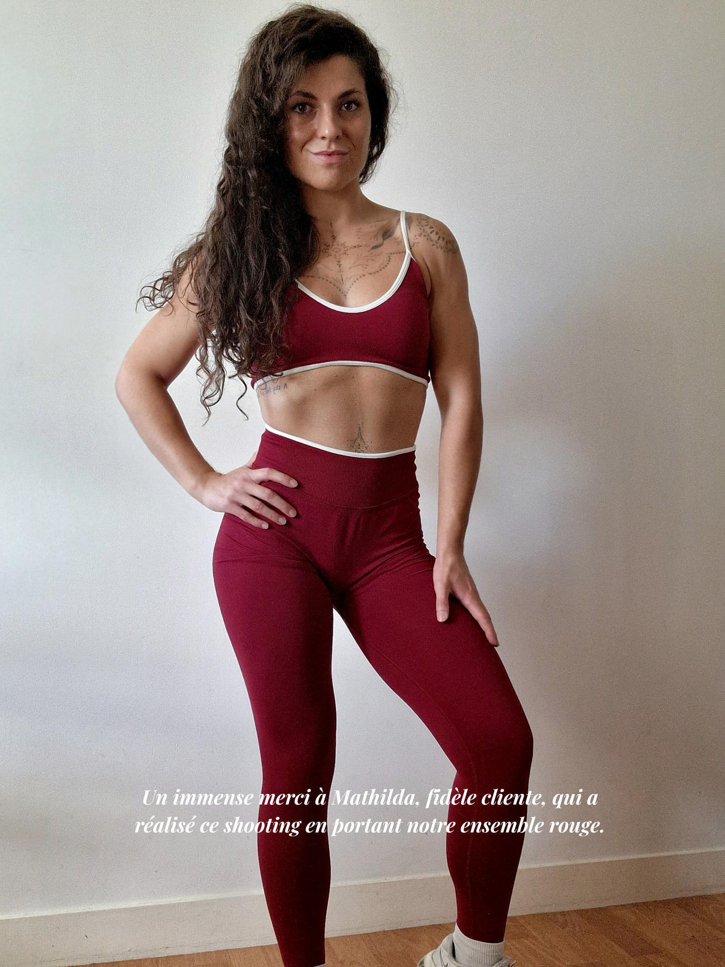 Legging Ventre-Plat Rouge Bordeaux | Push-up
