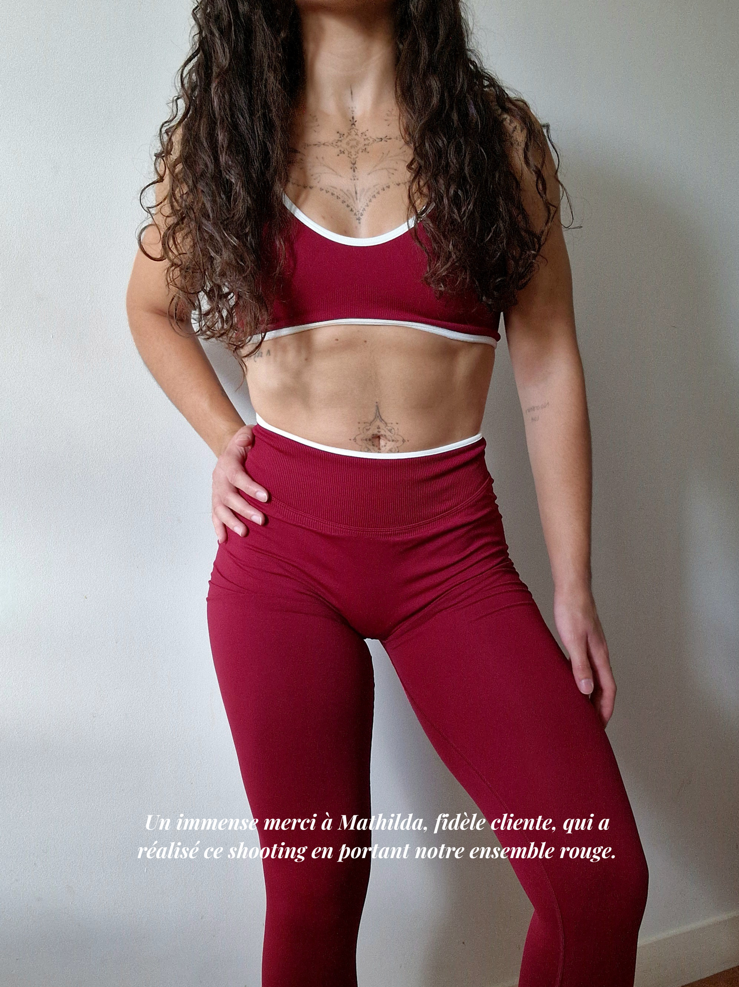 Legging Ventre-Plat Rouge Bordeaux | Push-up