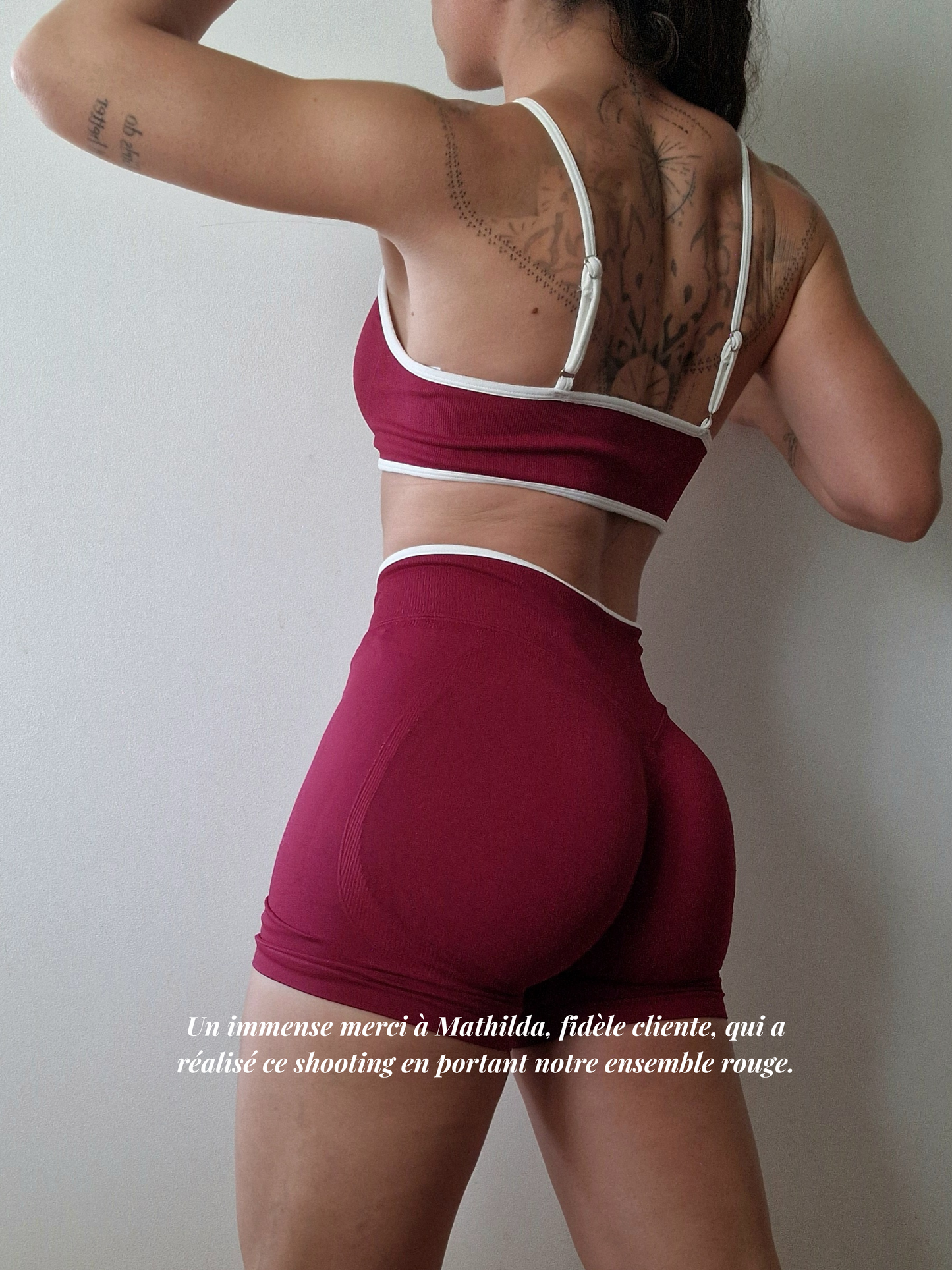 Short Ventre-Plat Rouge Bordeaux | Push-up