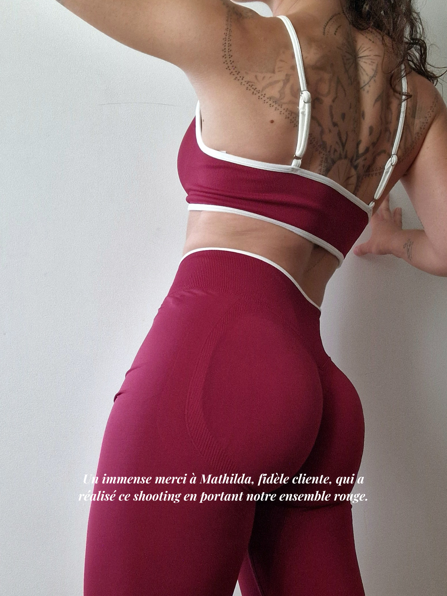Legging Ventre-Plat Rouge Bordeaux | Push-up