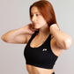 Brassiere de sport noir de 3/4