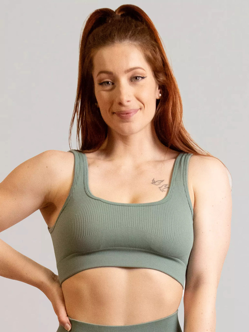 Brassière de sport cotelé RIB de face