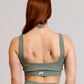 Brassière de sport cotelé RIB bleu cadet de dos
