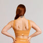 Brassière de sport cotelé RIb moutarde de dos 