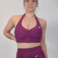 Brassière de sport sculptine violet de face 