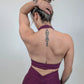 Brassière de sport sculptine violet de dos 