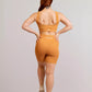 Ensemble de sport short cotelé RIB moutarde de dos 
