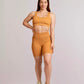 Ensemble de sport short cotelé RIB moutarde de face 