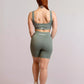 Ensemble de sport short cotelé RIB bleu cadet de dos 
