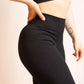 Legging rib noir de sport de 3/4