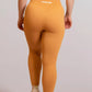 Legging de sport cotelé RIB moutarde de dos 